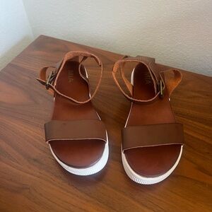 MIA Brown Sandals with White Soles
